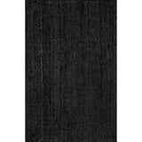 Nuloom Rigo Hand Woven Farmhouse Jute Area Rug, Black 4'x6'