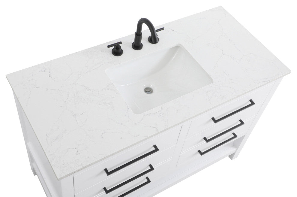 Home Living 48" Single Bathroom Vanity, White