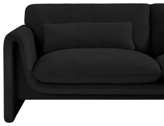 Stylus Boucle Fabric Upholstered Loveseat, Black