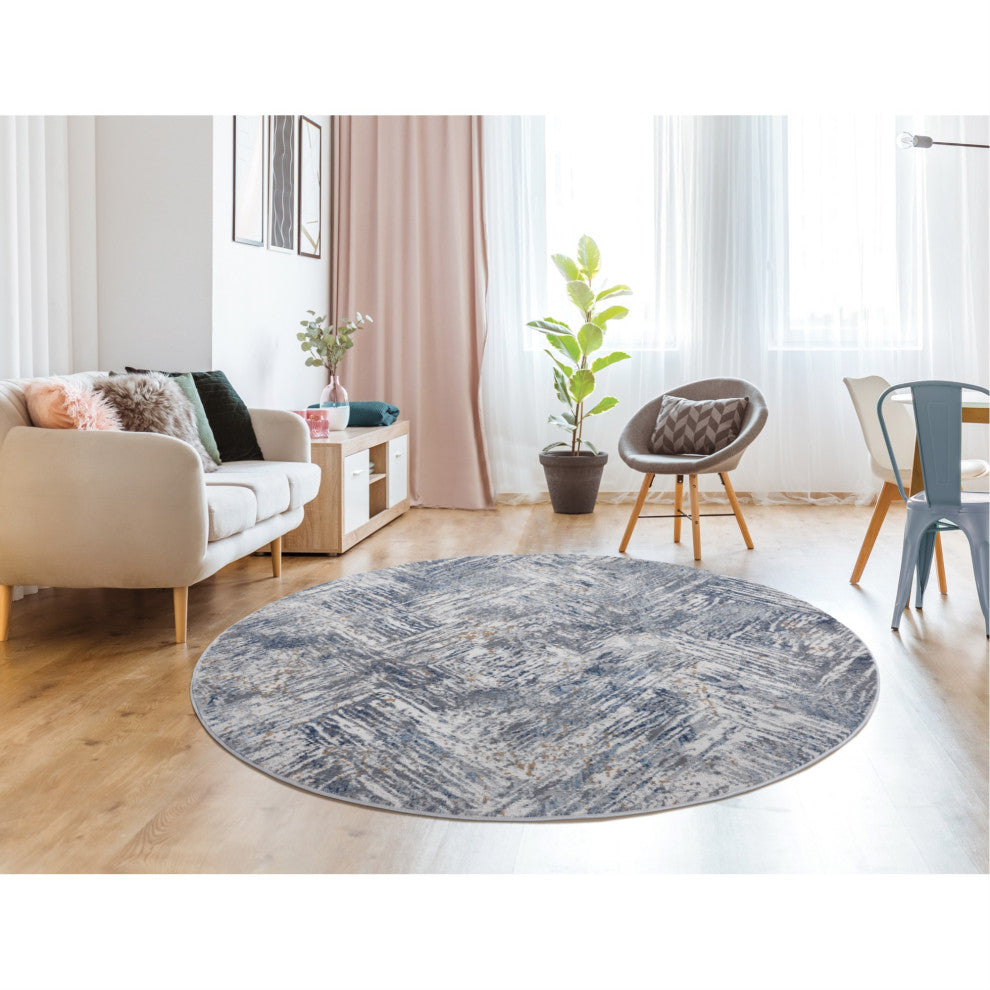 United Weavers Austin Archer Blue Round Rug 7'10" Round
