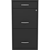Space Solutions 18in Deep 3 Drawer Metal Organizer File Cabinet Black