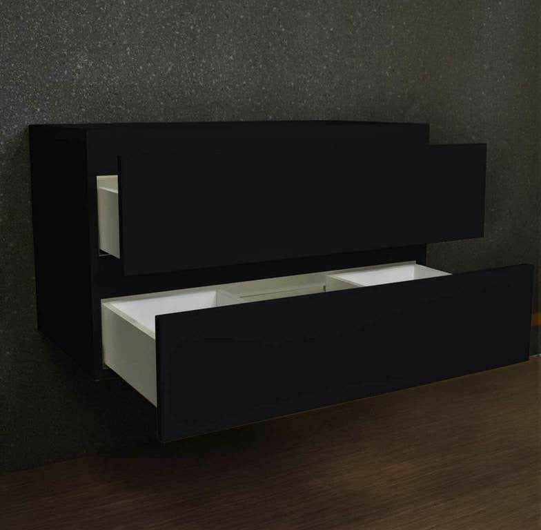 Salt 18Dx36" Floating Bathroom Vanity, Black, Cabinet Only