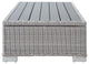 Lounge Coffee Table, Rectangular, Rattan, Wicker, Gray, Modern, Outdoor
