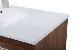 40" Single Bathroom Floating Vanity, Walnut Brown