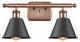 Innovations 516-2W-AC-M8-BK 2-Light Bath Vanity Light, Antique Copper