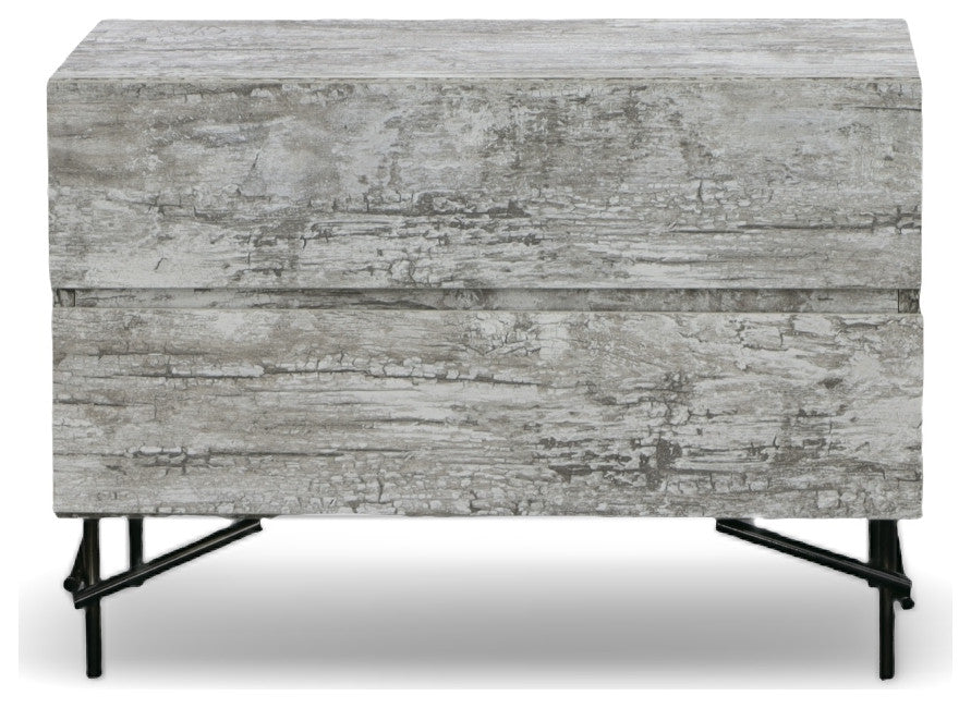 Nova Domus Aria Italian Multi Grey Bed and Two Nightstands, Queen