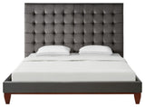 Baldwin Button Tufted Platform Bed, Silver Gray, Queen
