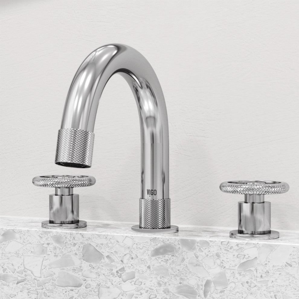 VIGO Wythe 8" H 2-Handle Widespread Bathroom Faucet, Chrome