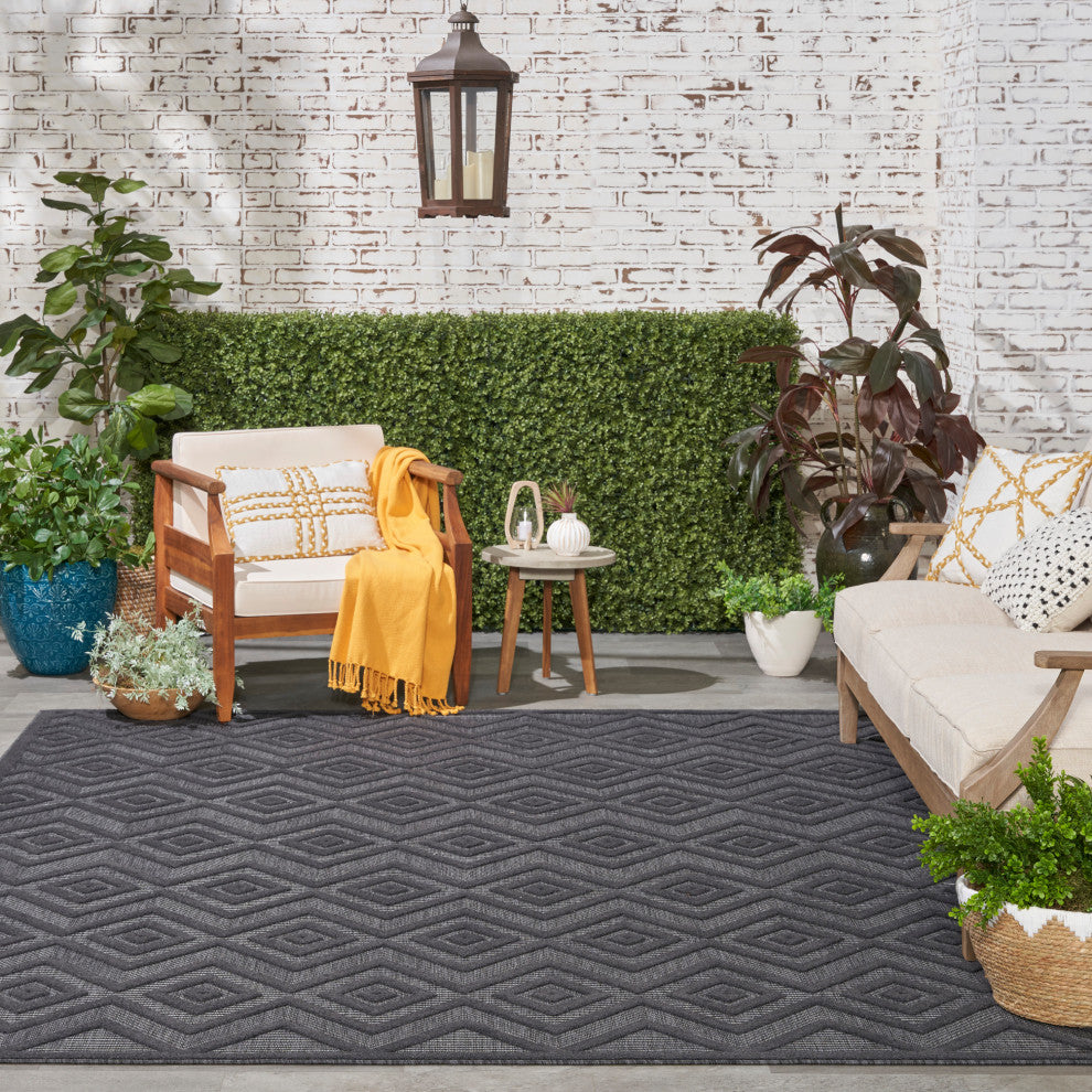 Nourison Versatile 7' x 10' Charcoal/Black Modern Area Rug