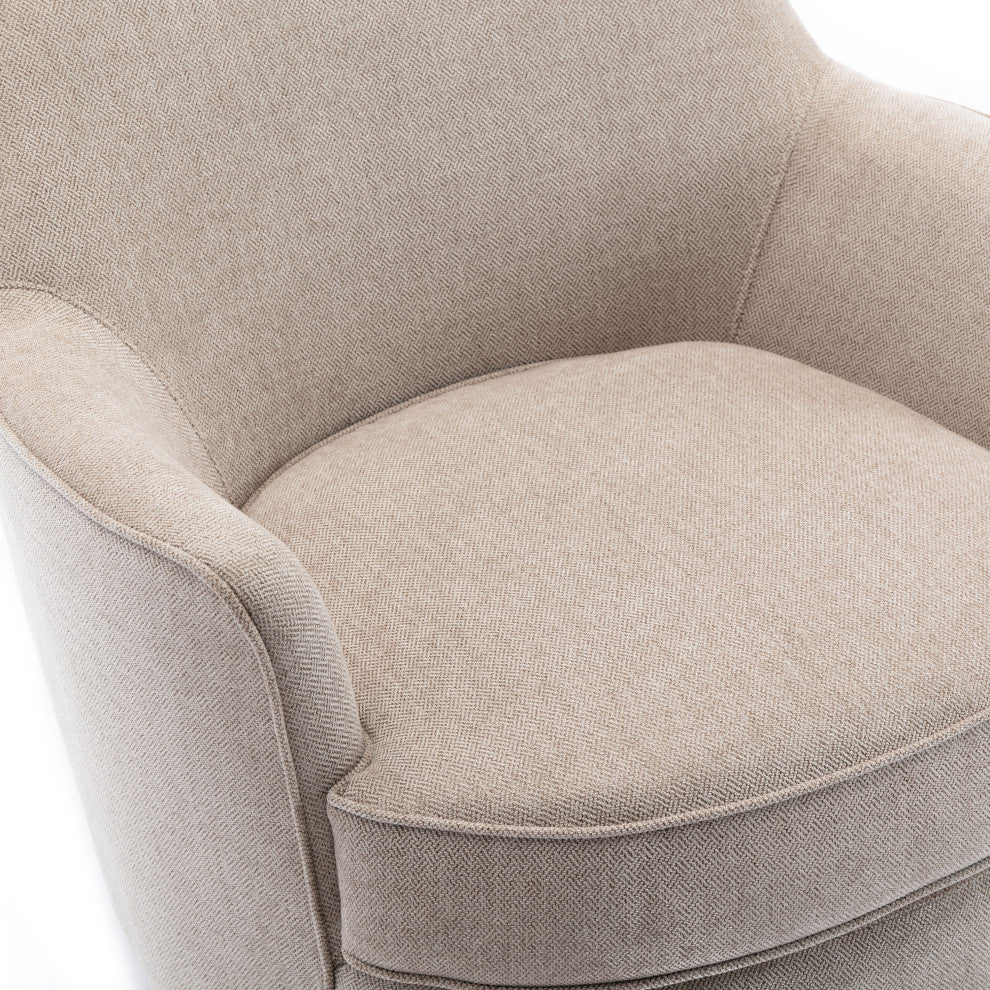 Reese Oatmeal Wood Base Swivel Chair
