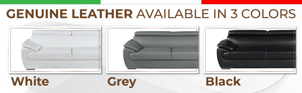 Nestore Premium Genuine Leather Match Sofa Gray