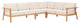Lounge Sectional Sofa Chair Set, Wood, Brown Natural Taupe Gray, Modern, Outdoor