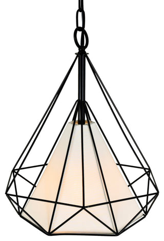 Diamond 1 Light Down Pendant With Black Finish