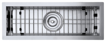 Ruvati RVH7120 23 Inch x 8 Inch Narrow Trough Undermount 16 Gauge Bar Prep Sink