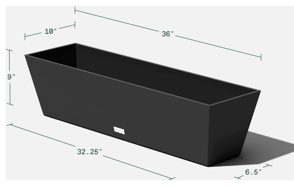 Veradek Pure Series Window Box, Black, 36 Inch, 1 Pack