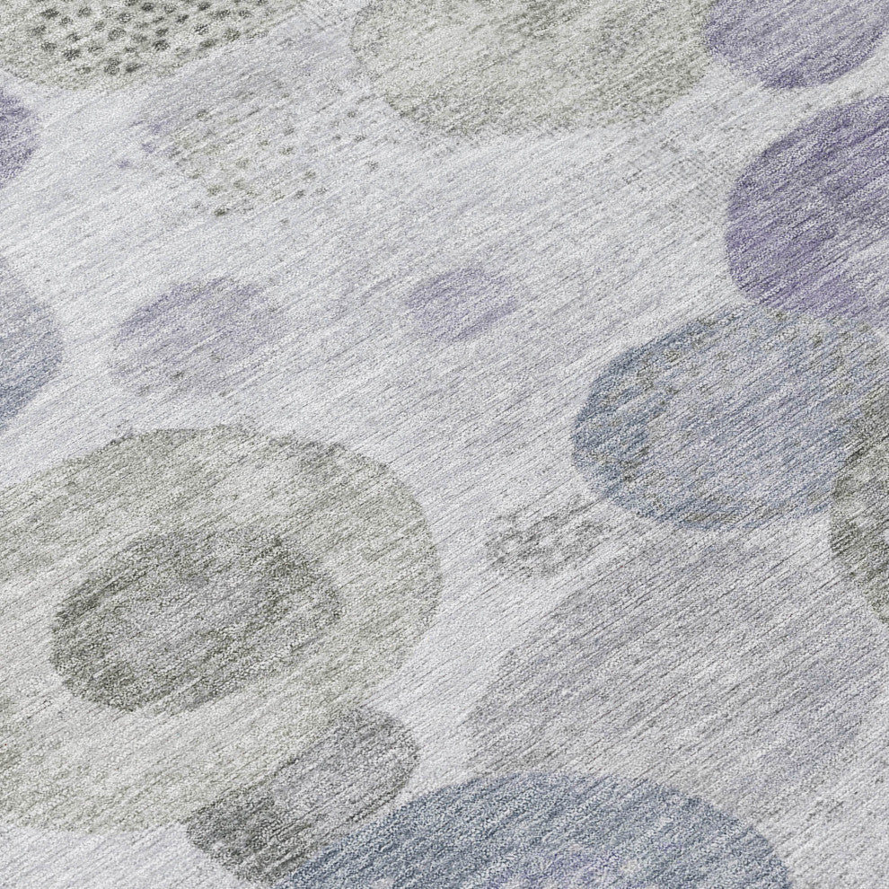 Machine Washable Indoor/Outdoor Chantille ACN1896 Violet 8' x 8' Round Rug