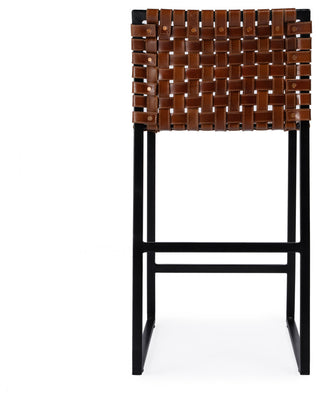 Urban Woven Leather 25" Counter Stool, Brown