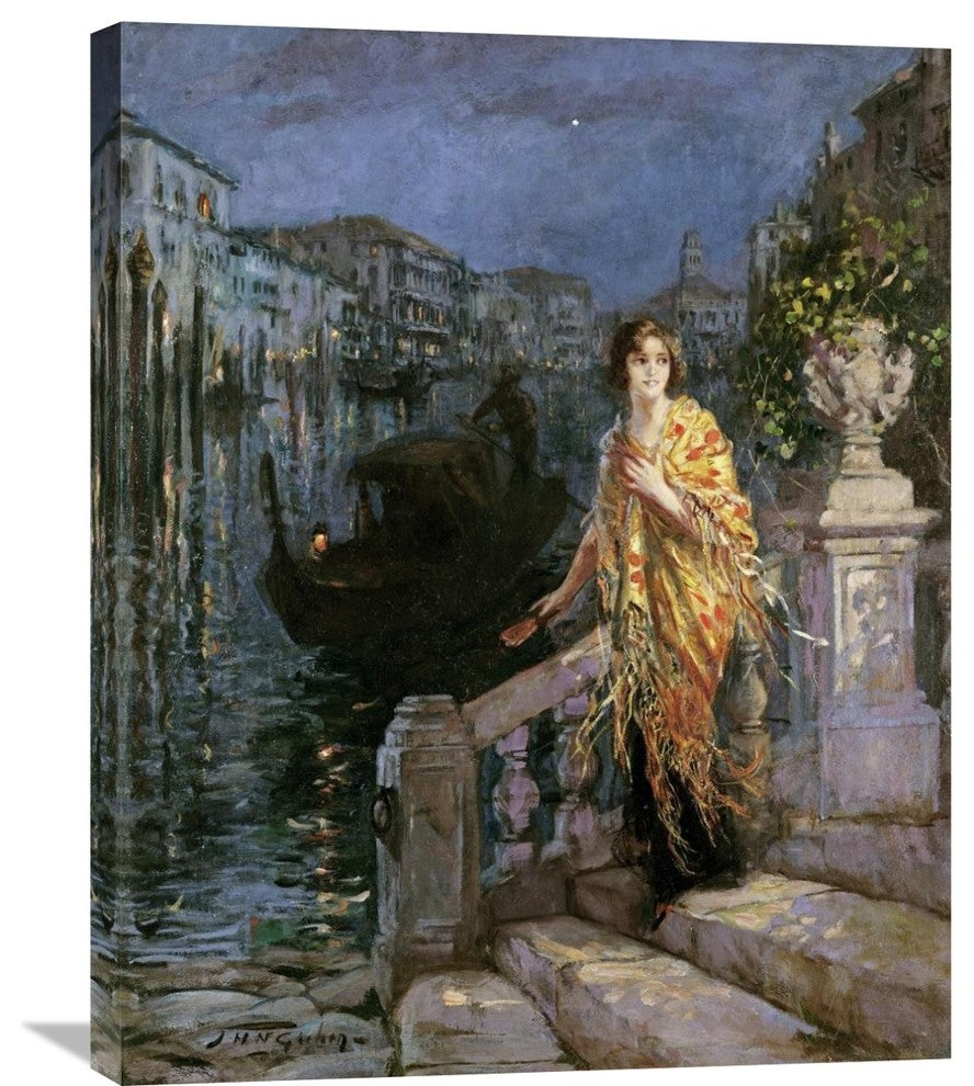 "Waiting For The Gondola" Stretched Canvas Giclee by Jessie M. McGeehan, 24"x30"