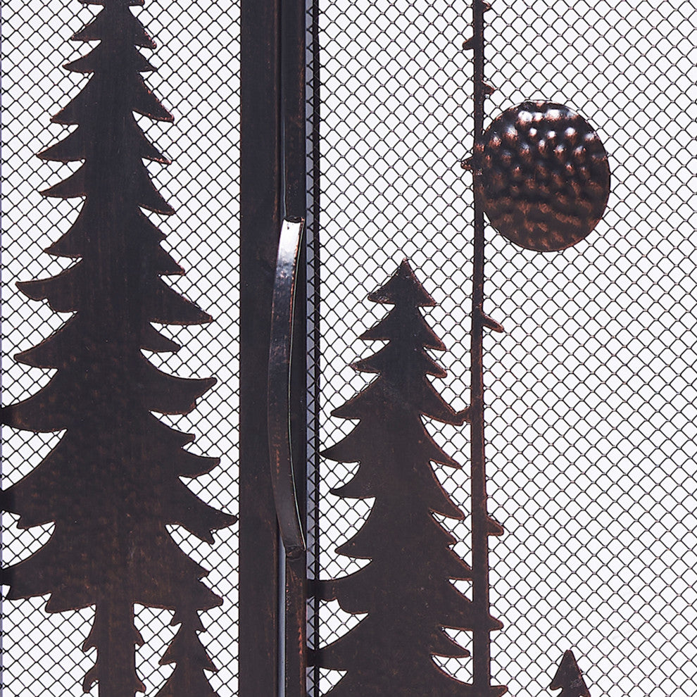 Single Panel Iron Fireplace Screen
