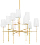 Nine-Light Chandelier, Vintage Gold Leaf