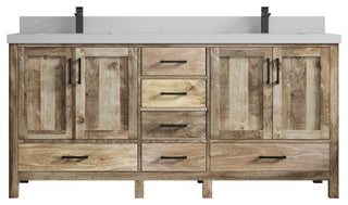 Malibu Mango 72 Double Sink Bath Vanity in Natural 2" Carrara Quartz