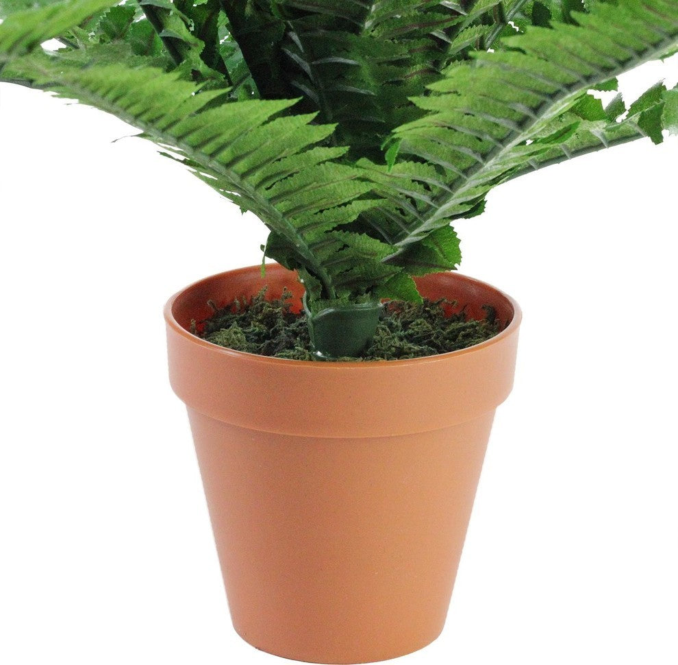 18.5" Potted Artificial Green Boston Fern Plant Spring Decoration