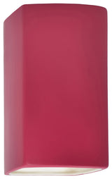 Ambiance Large Rectangle Wall Sconce, Open Top & Bottom, Cerise, E26