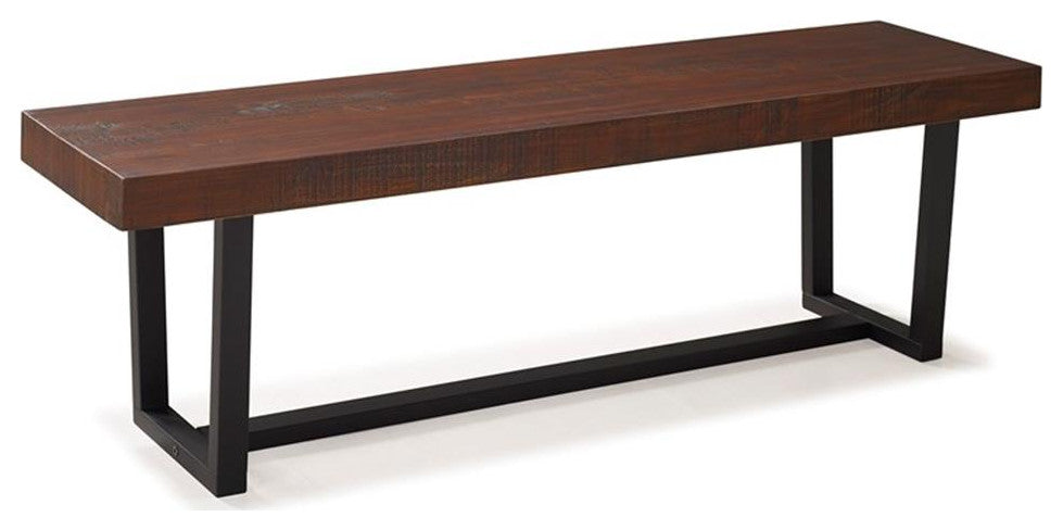 Pemberly Row 60" Dining Bench in Rustic Oak