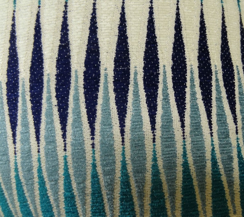 Wavering Blues Navy Blue and White Handmade Luxury Pillow, 20"x20"