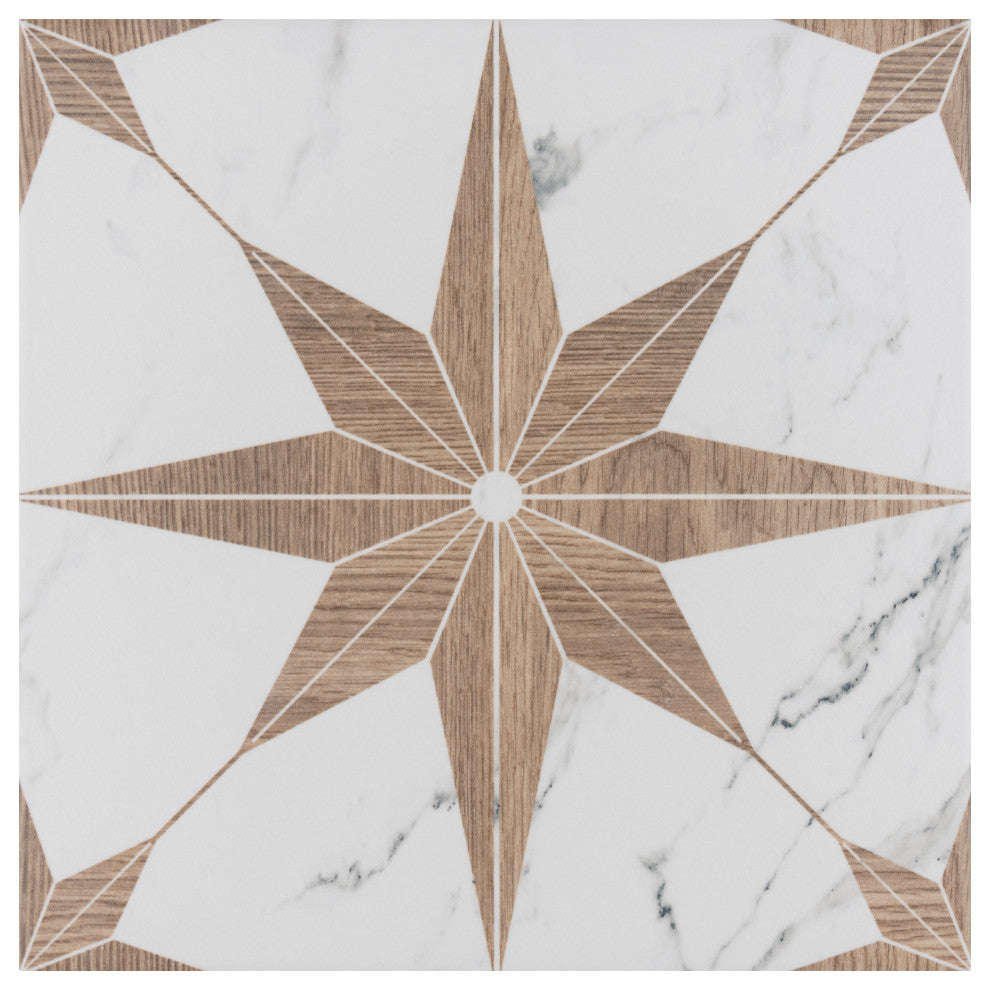 Llama Stella Loire Porcelain Floor and Wall Tile, Noce, Noce