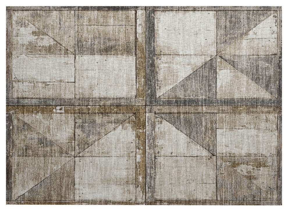 Machine Washable Indoor/Outdoor Chantille ACN1875 Beige 1'8" x 2'6" Rug