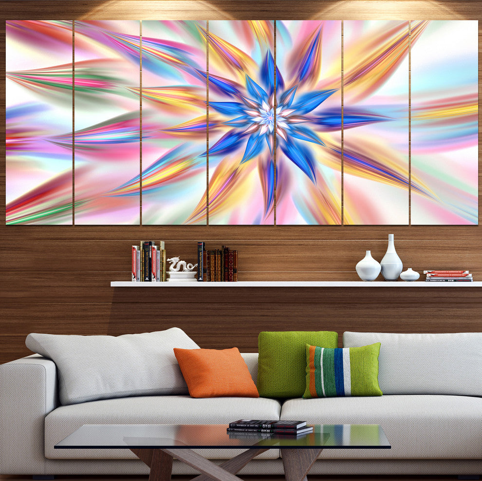Exotic Dance of Multi Color Petals, Floral Canvas Art Print, 83"x32", 7 Panels