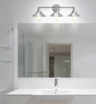 June Metal Shade Sconce, Chrome, 3-Light