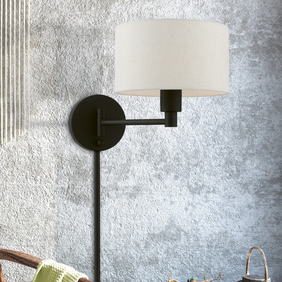 Swing Arm Wall Lamps 1 Light Black Swing Arm Wall Lamp
