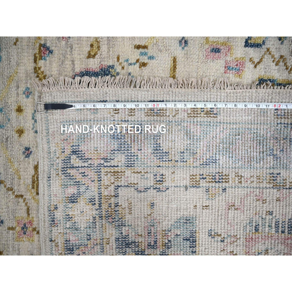 Ivory Hand Knotted Mahal Design Wool vegetable Dyes Oriental Rug 5'10"x8'10"