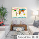 "World Map Watercolors III" Wrapped Canvas Print, 26x18x1.5
