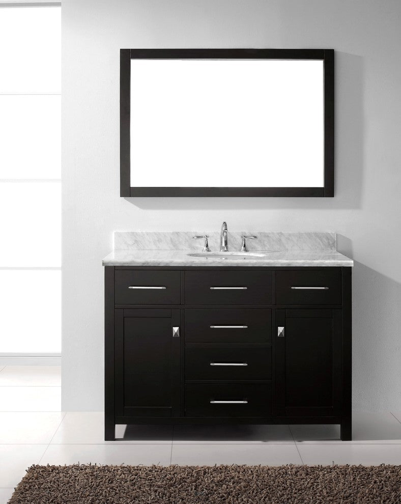 Caroline 48" Single Bathroom Vanity Set Espresso, Marble Countertop