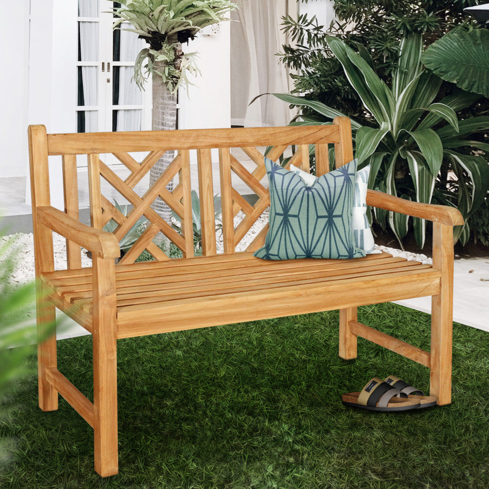 Teak Wood Saint Thomas Outdoor Patio Bench, 4 Foot