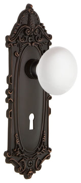 Nostalgic Warehouse Victorian With Keyhole Single Dummy Poreclain Knob, White