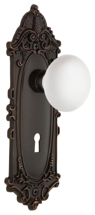Nostalgic Warehouse Victorian With Keyhole Single Dummy Poreclain Knob, White