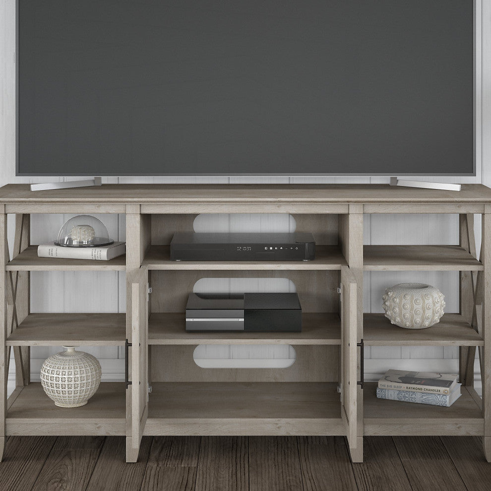 Key West Tall TV Stand for 65" TV, Washed Gray