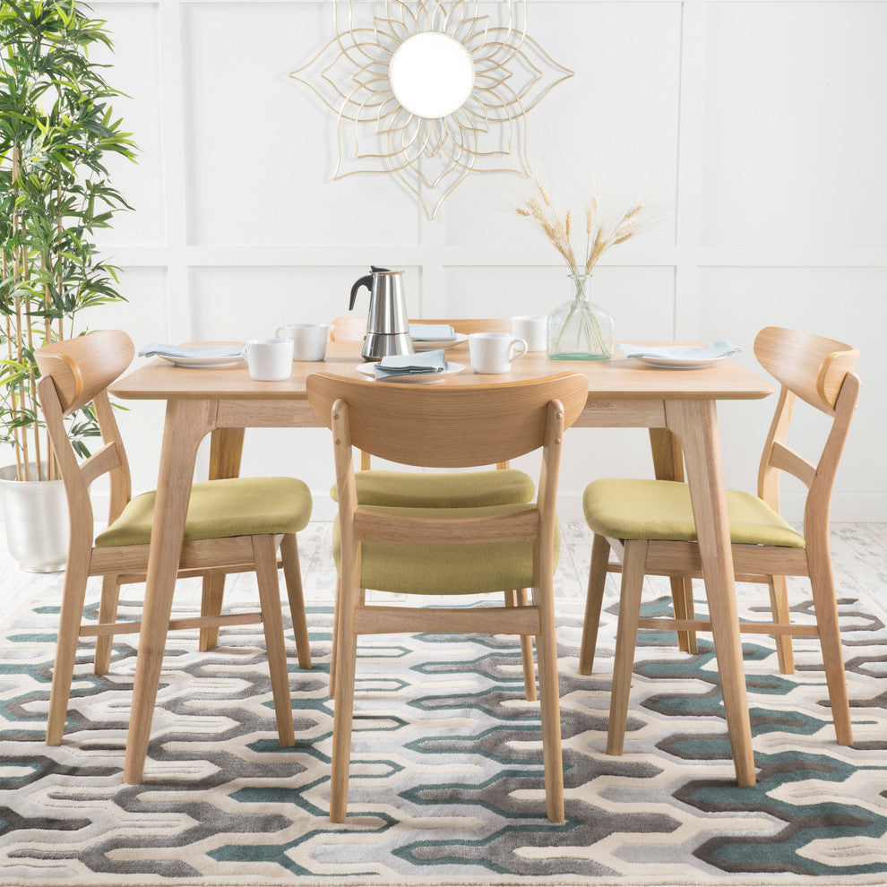 GDF Studio Mid-Century Modern 5 Piece Dining Set, Green Tea