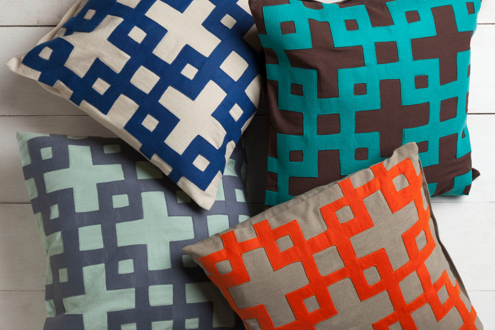 Surya Layered Blocks AR-082 20" x 20" Pillow Kit