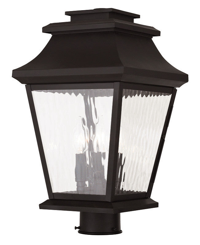 LIVEX LIGHTING 20238-07 3 Light Bronze Outdoor Post Lantern