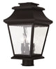 LIVEX LIGHTING 20238-07 3 Light Bronze Outdoor Post Lantern