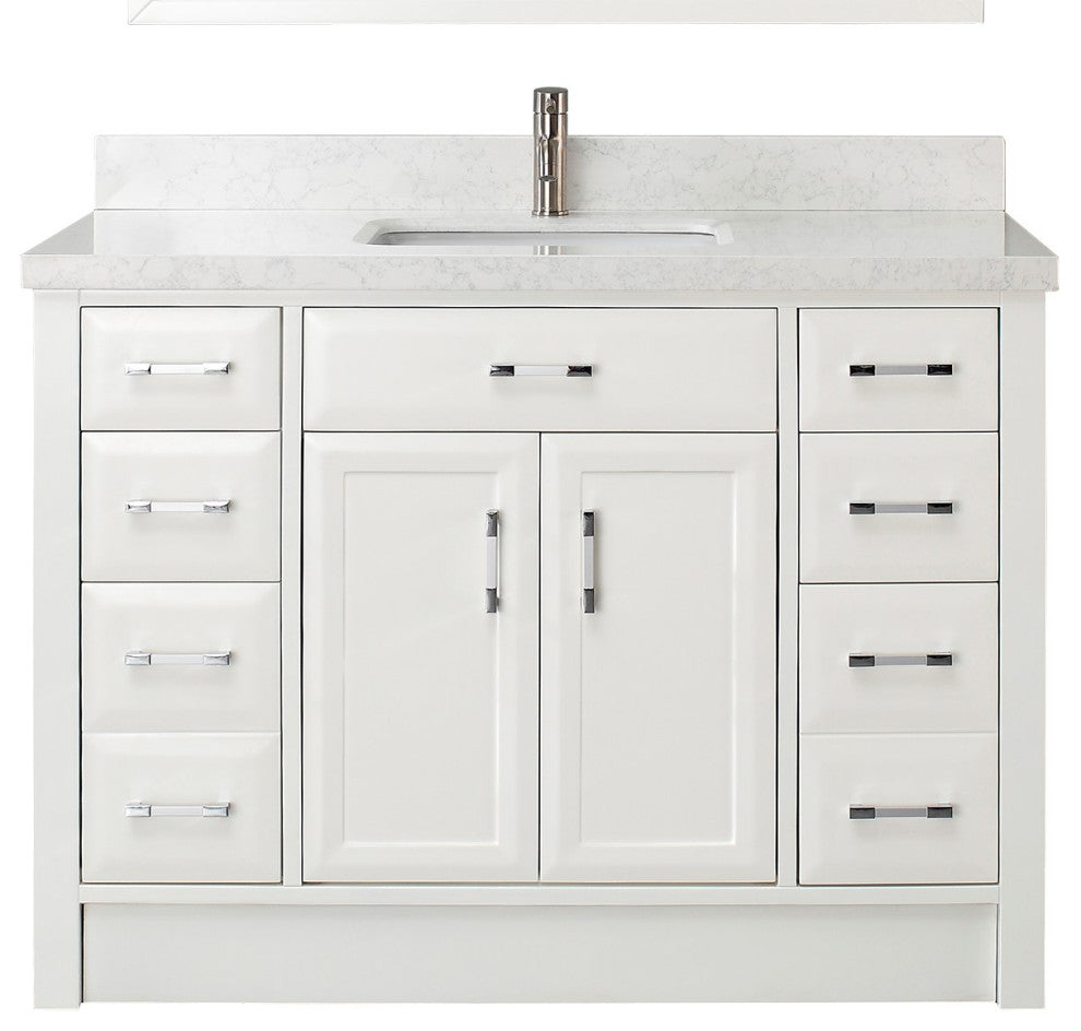Calais 48" Bathroom Vanity, White