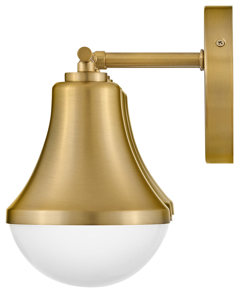 Lark Haddie 24" Modern Three-Light Bath Vanity, Lacquered Brass