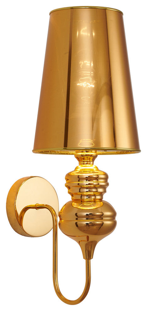 Bethel International ONEW2CUS 1 Light Wall Sconce, Polished Gold
