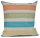 Fun in the Sun, Stripe Print Outdoor Pillow, Light Blue, 16"x16"