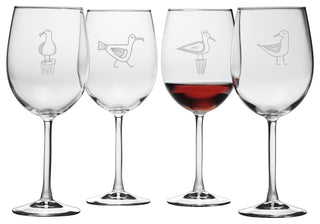 Flock of Seagulls 4-Piece Wine Glass Set